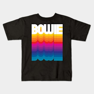 Retro Bowie Proud Name Personalized Gift Rainbow Style Kids T-Shirt